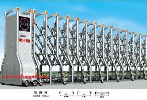 Cổng xếp inox tự động lp16