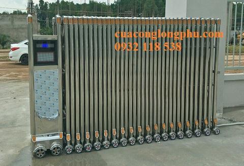 Lắp đặt cổng xếp tự động tại đình hương thanh hóa